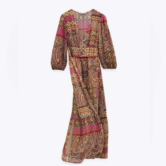 Zara Dresses & Skirts - ZARA bloggers favorite multicolor Paisley print dress size small NWT